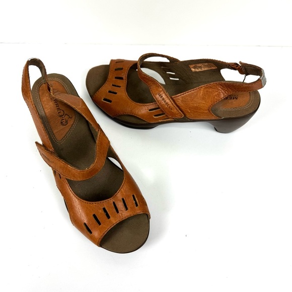 Merrell Evera Chase Browen Leather 3'' Heel Slingback Comfort Sandals Womens 8.5 - Picture 2 of 8